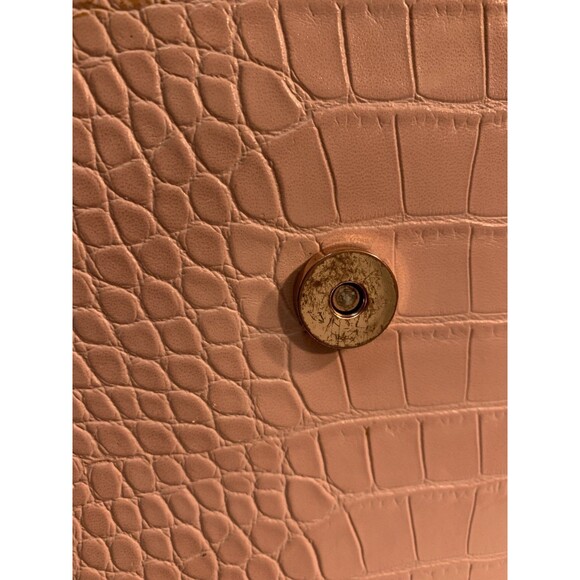 Aldo Purse Top Handle Detachable Crossbody Strap Pink Snakeskin Look Accent - Picture 7 of 16